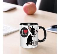 EMCLKS Ceramic Mug,tazas desayuno,taza te,tazas cafe,taza navidad,regalos originales mujer,regalos para parejas,Boston Terrier Primer plano Perro doméstico Boston Amor Texturas Mascotas Animale,330ml