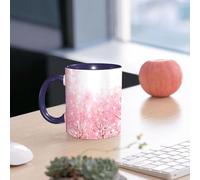 EMCLKS Ceramic Mug,tazas desayuno,taza te,tazas cafe,taza navidad,regalos originales mujer,regalos para parejas,Árbol de sakura de flor de cerezo japonés de color rosa claro con una influencia,330ml
