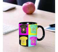 EMCLKS Ceramic Mug,tazas desayuno,taza te,tazas cafe,taza navidad,regalos originales mujer,regalos para parejas,Comunicación Dibujo colorido Color Warhol Pop Teléfono Andy Funky Cool Divertido,330ml