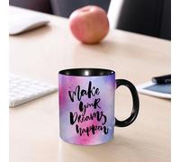 EMCLKS Ceramic Mug,tazas desayuno,taza te,tazas cafe,taza navidad,regalos originales mujer,regalos para parejas,Citas inspiradoras, haz que los sueños se hagan realidad,330ml