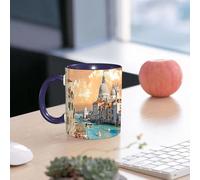 EMCLKS Ceramic Mug,tazas desayuno,taza te,tazas cafe,taza navidad,regalos originales mujer,regalos para parejas,Ciudad, Venecia Paisaje urbano italiano del Gran Canal, Barcos navegan por las ag,330ml