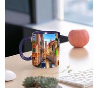 EMCLKS Ceramic Mug,tazas desayuno,taza te,tazas cafe,taza navidad,regalos originales mujer,regalos para parejas,Puesto europeo, paisaje urbano de Venecia, canal estrecho, edificio, edificios an,330ml