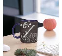 EMCLKS Ceramic Mug,tazas desayuno,taza te,tazas cafe,taza navidad,regalos originales mujer,regalos para parejas,Guitarra, caja de resonancia sobre el tema del boceto sobre el tema de la música,330ml