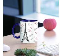 EMCLKS Ceramic Mug,tazas desayuno,taza te,tazas cafe,taza navidad,regalos originales mujer,regalos para parejas,París Conjunto Torre Eiffel, Eiffel París siempre es una buena idea Lugares turís,330ml