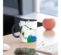 EMCLKS Ceramic Mug,tazas desayuno,taza te,tazas cafe,taza navidad,regalos originales mujer,regalos para parejas,Mapa, Mapa de América Central y las Islas del Caribe Países Ciudades Nombres Regi,330ml