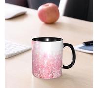 EMCLKS Ceramic Mug,tazas desayuno,taza te,tazas cafe,taza navidad,regalos originales mujer,regalos para parejas,Árbol de sakura de flor de cerezo japonés de color rosa claro con una influencia,330ml