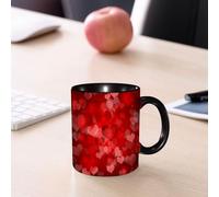 EMCLKS Ceramic Mug,tazas desayuno,taza te,tazas cafe,taza navidad,regalos originales mujer,regalos para parejas,Diseño de corazón rojo de amor, una densa variedad de corazones rojos de varios t,330ml