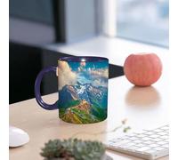 EMCLKS Ceramic Mug,tazas desayuno,taza te,tazas cafe,taza navidad,regalos originales mujer,regalos para parejas,Montaña, carretera alpina de Grossglockner en Austria, tema de pasión por los via,330ml