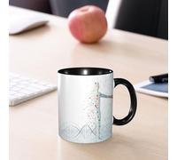 EMCLKS Ceramic Mug,tazas desayuno,taza te,tazas cafe,taza navidad,regalos originales mujer,regalos para parejas,Anatomía humana, cuerpo molecular psicodélico digital a partir del ADN humano Gen,330ml