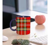 EMCLKS Ceramic Mug,tazas desayuno,taza te,tazas cafe,taza navidad,regalos originales mujer,regalos para parejas,Abstracto de cuadros rojos inspirado en la cultura occidental europea tar1,330ml