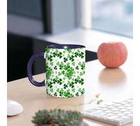EMCLKS Ceramic Mug,tazas desayuno,taza te,tazas cafe,taza navidad,regalos originales mujer,regalos para parejas,Fondo del Día de San Patricio. Patrón de trébol sin costuras. Patrón con el símbo,330ml
