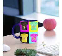 EMCLKS Ceramic Mug,tazas desayuno,taza te,tazas cafe,taza navidad,regalos originales mujer,regalos para parejas,Comunicación Dibujo colorido Color Warhol Pop Teléfono Andy Funky Cool Divertido,330ml
