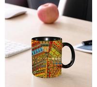 EMCLKS Ceramic Mug,tazas desayuno,taza te,tazas cafe,taza navidad,regalos originales mujer,regalos para parejas,Rica mezcla de motivos africanos: una celebración visual de la cultura,330ml