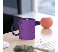 EMCLKS Ceramic Mug,tazas desayuno,taza te,tazas cafe,taza navidad,regalos originales mujer,regalos para parejas,sición de plantas lilas sobre un fondo de adorno morado.,330ml