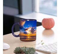 EMCLKS Ceramic Mug,tazas desayuno,taza te,tazas cafe,taza navidad,regalos originales mujer,regalos para parejas,Impresionante vista a la montaña con un colorido amanecer invernal.,330ml