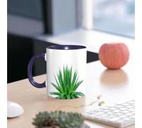 EMCLKS Ceramic Mug,tazas desayuno,taza te,tazas cafe,taza navidad,regalos originales mujer,regalos para parejas,Planta, aloe vera con colores brillantes Especies autóctonas Remedios naturales a,330ml
