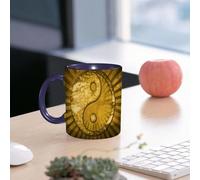 EMCLKS Ceramic Mug,tazas desayuno,taza te,tazas cafe,taza navidad,regalos originales mujer,regalos para parejas,ying yang, ying yang industrial E Dell Asia Oriental E,330ml
