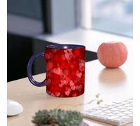 EMCLKS Ceramic Mug,tazas desayuno,taza te,tazas cafe,taza navidad,regalos originales mujer,regalos para parejas,Diseño de corazón rojo de amor, una densa variedad de corazones rojos de varios t,330ml