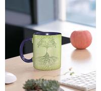 EMCLKS Ceramic Mug,tazas desayuno,taza te,tazas cafe,taza navidad,regalos originales mujer,regalos para parejas,Árbol de la vida, las raíces en el suelo reflejan la misteriosa sabiduría de la v,330ml