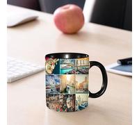 EMCLKS Ceramic Mug,tazas desayuno,taza te,tazas cafe,taza navidad,regalos originales mujer,regalos para parejas,Máscaras para el Carnaval de Venecia Estilo Barroco Góndolas Río Italia Monumento,330ml