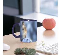 EMCLKS Ceramic Mug,tazas desayuno,taza te,tazas cafe,taza navidad,regalos originales mujer,regalos para parejas,Lobo, lobo solitario en la plataforma rocosa cubierta de nieve,330ml