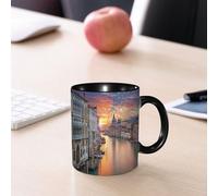 EMCLKS Ceramic Mug,tazas desayuno,taza te,tazas cafe,taza navidad,regalos originales mujer,regalos para parejas,Paisaje urbano, imagen del Gran Canal de Venecia Horizonte Ciudad European,330ml
