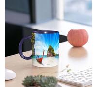 EMCLKS Ceramic Mug,tazas desayuno,taza te,tazas cafe,taza navidad,regalos originales mujer,regalos para parejas,Naturaleza increíble y un destino turístico exótico en Tailandia. Barco turístico,330ml