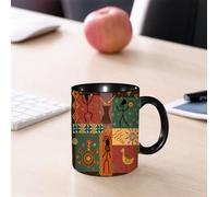 EMCLKS Ceramic Mug,tazas desayuno,taza te,tazas cafe,taza navidad,regalos originales mujer,regalos para parejas,Patrón en la danza de estilo africano que representa a la tribu,330ml