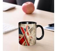 EMCLKS Ceramic Mug,tazas desayuno,taza te,tazas cafe,taza navidad,regalos originales mujer,regalos para parejas,Música Grunge Pop Británico Guitarra Rock Londres Jack Union Brit Bandera Gran Br,330ml