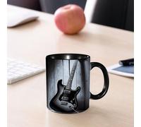 EMCLKS Ceramic Mug,tazas desayuno,taza te,tazas cafe,taza navidad,regalos originales mujer,regalos para parejas,Guitarra eléctrica con amplificador en el escenario de un club de blues.,330ml