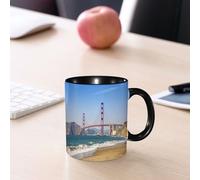 EMCLKS Ceramic Mug,tazas desayuno,taza te,tazas cafe,taza navidad,regalos originales mujer,regalos para parejas,Vista panorámica del puente Golden Gate San Francisco California Estados Unidos.,330ml