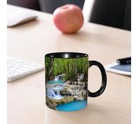 EMCLKS Ceramic Mug,tazas desayuno,taza te,tazas cafe,taza navidad,regalos originales mujer,regalos para parejas,La imagen secreta y natural de la cascada de la selva tropical.,330ml