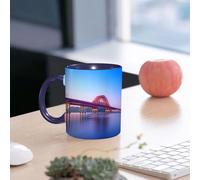 EMCLKS Ceramic Mug,tazas desayuno,taza te,tazas cafe,taza navidad,regalos originales mujer,regalos para parejas,Puente Banghwa y río Han en Seúl, Corea,330ml