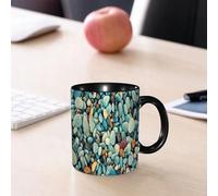 EMCLKS Ceramic Mug,tazas desayuno,taza te,tazas cafe,taza navidad,regalos originales mujer,regalos para parejas,Hermosa piedra abstracta naturaleza Francia retro guijarros grunge roca vintage c,330ml
