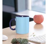 EMCLKS Ceramic Mug,tazas desayuno,taza te,tazas cafe,taza navidad,regalos originales mujer,regalos para parejas,Fondo de tela de cuadros azules y blancos con textura de tela más,330ml