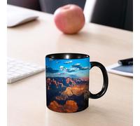 EMCLKS Ceramic Mug,tazas desayuno,taza te,tazas cafe,taza navidad,regalos originales mujer,regalos para parejas,Formación rocosa histórica del Gran Cañón al amanecer con cielo y nubes,330ml