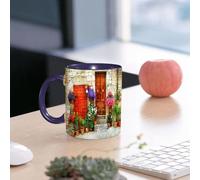 EMCLKS Ceramic Mug,tazas desayuno,taza te,tazas cafe,taza navidad,regalos originales mujer,regalos para parejas,Una pequeña ciudad del sur de Europa, con muros de flores, patios, flores floreci,330ml
