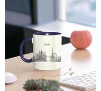 EMCLKS Ceramic Mug,tazas desayuno,taza te,tazas cafe,taza navidad,regalos originales mujer,regalos para parejas,Horizonte detallado de Londres. Fondo de viajes y turismo. Ilustración vectorial.,330ml