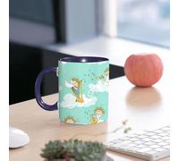EMCLKS Ceramic Mug,tazas desayuno,taza te,tazas cafe,taza navidad,regalos originales mujer,regalos para parejas,Patrón sin costuras de una divertida banda de ángeles de dibujos animados,330ml