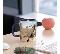 EMCLKS Ceramic Mug,tazas desayuno,taza te,tazas cafe,taza navidad,regalos originales mujer,regalos para parejas,Western, sombrero de vaquero en una rama de árbol seca y cartel de Se busca en,330ml
