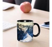 EMCLKS Ceramic Mug,tazas desayuno,taza te,tazas cafe,taza navidad,regalos originales mujer,regalos para parejas,Mont Blanc Chamonix Alpes Franceses Francia Europa Turistas Escalada Montaña,330ml