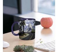 EMCLKS Ceramic Mug,tazas desayuno,taza te,tazas cafe,taza navidad,regalos originales mujer,regalos para parejas,Viaje por carretera al parque nacional Yosemite de El Capitán EE. UU.,330ml