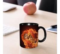 EMCLKS Ceramic Mug,tazas desayuno,taza te,tazas cafe,taza navidad,regalos originales mujer,regalos para parejas,Conjunto varonil, Chopper Bike irrumpe en el fuego Moto-Moto-Deporte groso,330ml