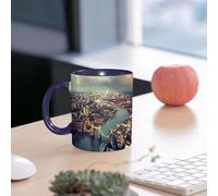 EMCLKS Ceramic Mug,tazas desayuno,taza te,tazas cafe,taza navidad,regalos originales mujer,regalos para parejas,Vista urbana de Londres, imagen panorámica del río Támesis y el Puente de la Torr,330ml