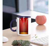 EMCLKS Ceramic Mug,tazas desayuno,taza te,tazas cafe,taza navidad,regalos originales mujer,regalos para parejas,Micrófono musical y foco en el escenario.,330ml