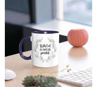 EMCLKS Ceramic Mug,tazas desayuno,taza te,tazas cafe,taza navidad,regalos originales mujer,regalos para parejas,Póster religioso dibujado a mano en vector: Con Dios todo es posible. Ilustración,330ml