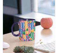 EMCLKS Ceramic Mug,tazas desayuno,taza te,tazas cafe,taza navidad,regalos originales mujer,regalos para parejas,Patrón vectorial sin costuras. Montones infinitos de fichas de casino de colores.,330ml