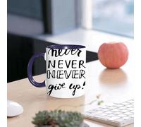 EMCLKS Ceramic Mug,tazas desayuno,taza te,tazas cafe,taza navidad,regalos originales mujer,regalos para parejas,Cita, Nunca abandones la frase con diferentes diseños tipográficos Motiv,330ml