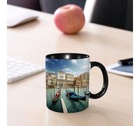 EMCLKS Ceramic Mug,tazas desayuno,taza te,tazas cafe,taza navidad,regalos originales mujer,regalos para parejas,Impresión fotográfica italiana, góndolas venecianas y la laguna adriática Venecia,330ml