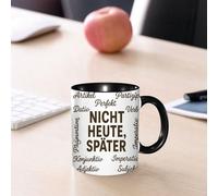 EMCLKS Ceramic Mug,tazas desayuno,taza te,tazas cafe,taza navidad,regalos originales mujer,regalos para parejas,Hoy no, más tarde. Ánimo, eslogan.,330ml